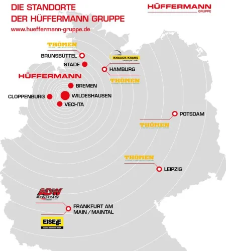 Standorte Knaack Kran mieten bundesweit Hüffermann Gruppe